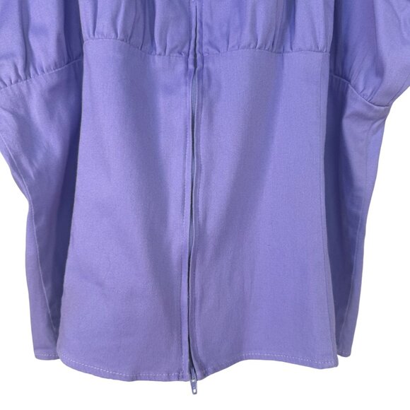 Pinup Couture Light  Purple Short-Sleeve Peasant Top 4X Rockabilly - Picture 4 of 6